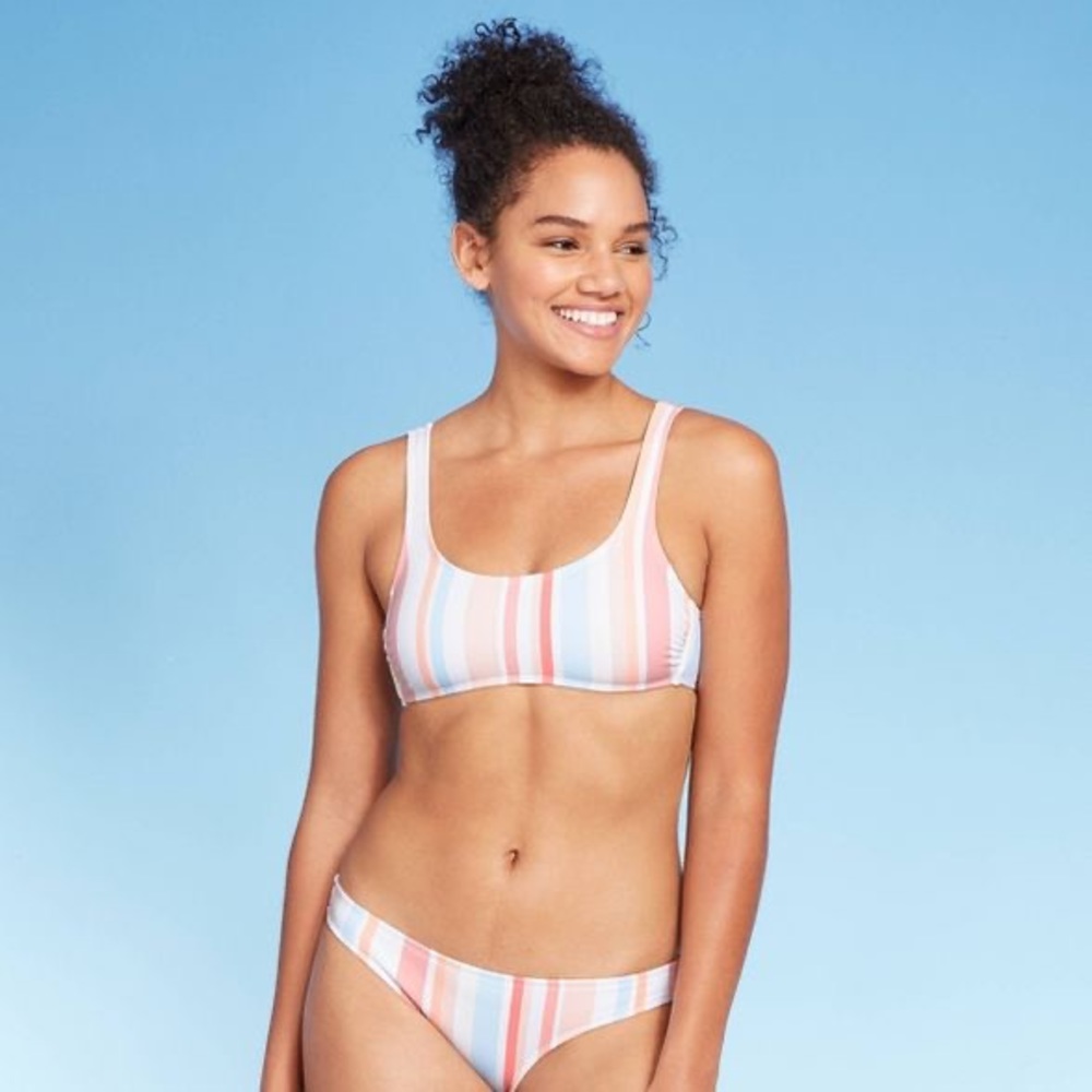 Pastel striped bikini